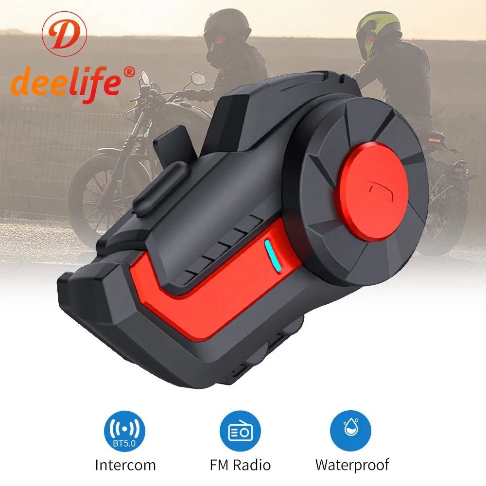 Deelife Bluetooth 5.0 Мотоциклетный домофон Беспроводная гарнитура для шлема