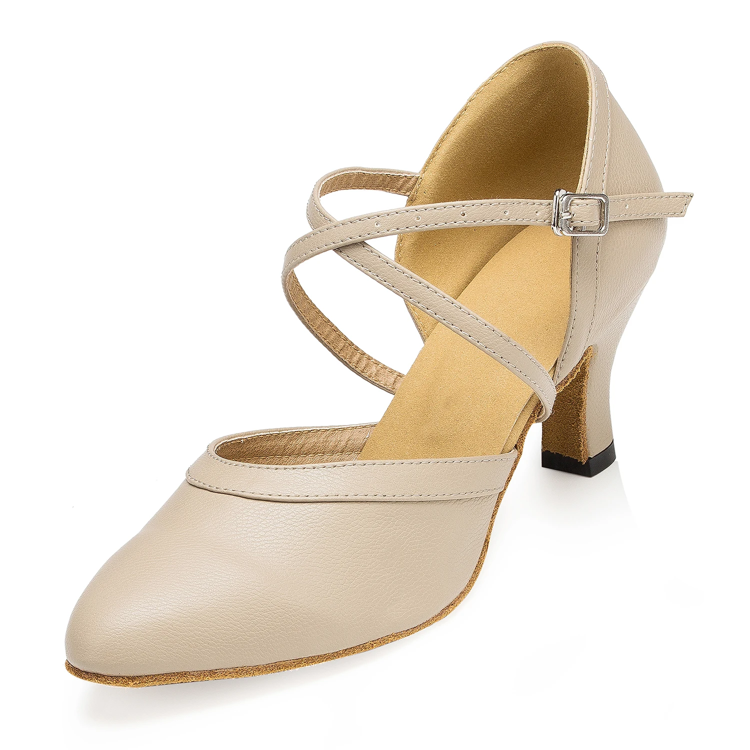 Fashion Dropshipping New Arrival OyidanceTan Color 5.0CM  Low Heel Close Toe Women Girls Latin Salsa Tango Ballroom Dance Shoes