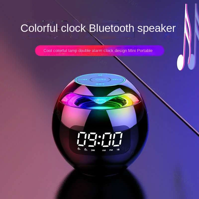 

Clock Colorful Bluetooth Speaker TWS Wireless Sound Box Mini Portable Household Desktop PC for Iphone Xiaomi