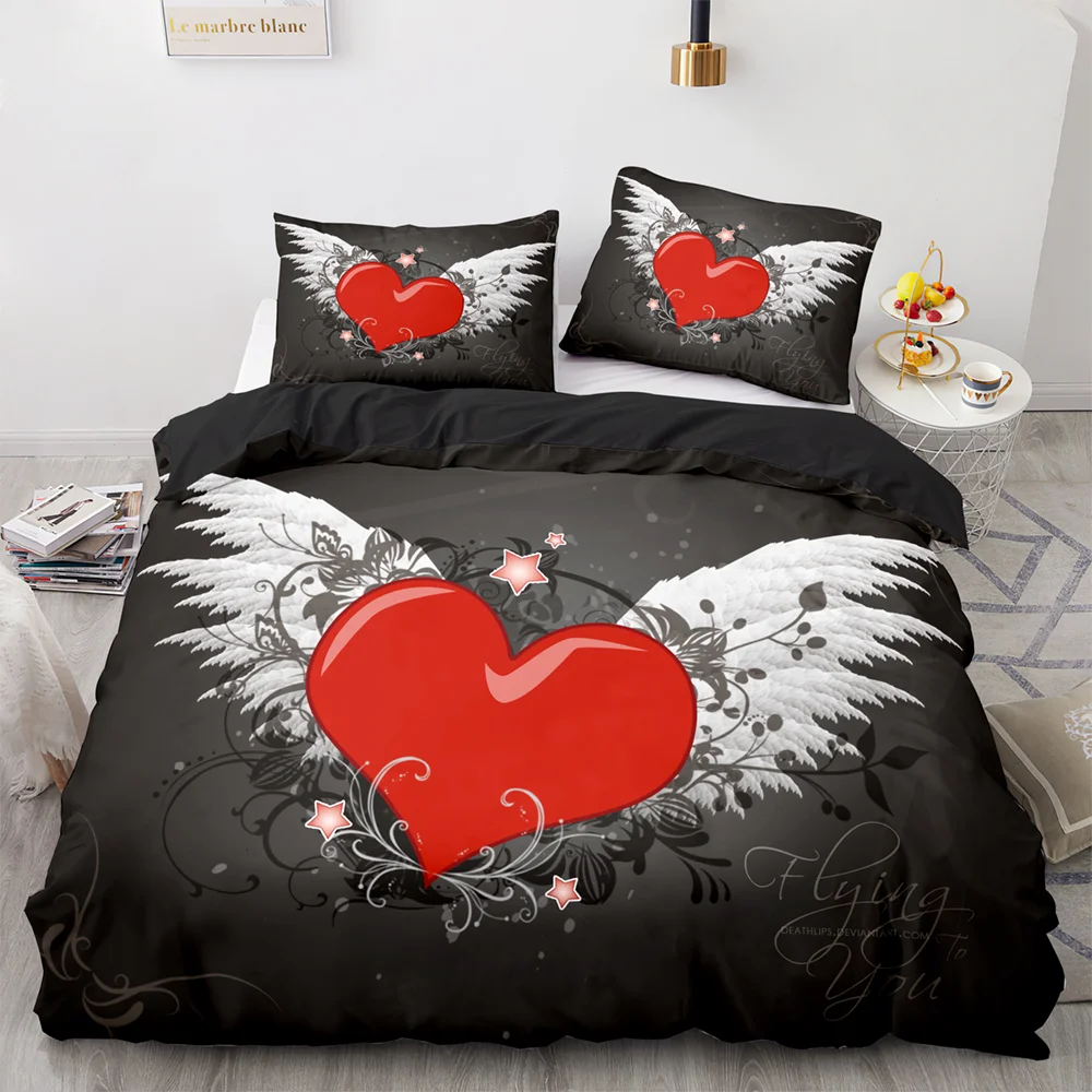 

Love Bedding Set Single Twin Full Queen King Size Wedding Bed Set Aldult Kid Bedroom Duvetcover Sets 3D Print couple 046