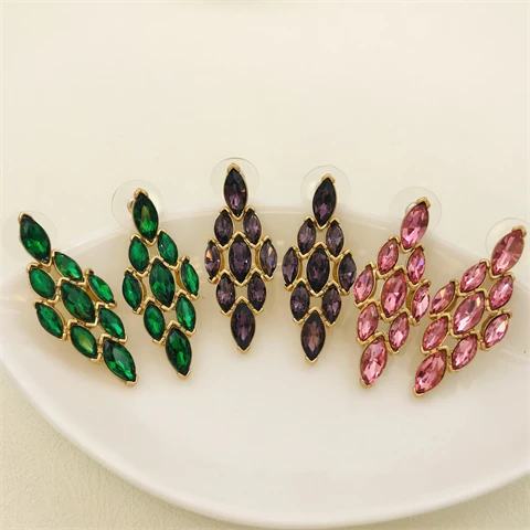 

European and American glass crystal vintage earrings