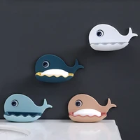 free punch soap rack whale shape bathroom storage toilet drain soap box wall mounted rack bathroom accessories household holder