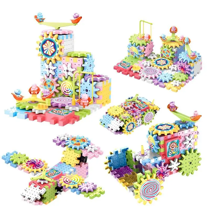 

83pcs Electric Paradise Gears Construction Toys Building Block Educational Logical Thinking Puzzle Game Learning Toy For Kids