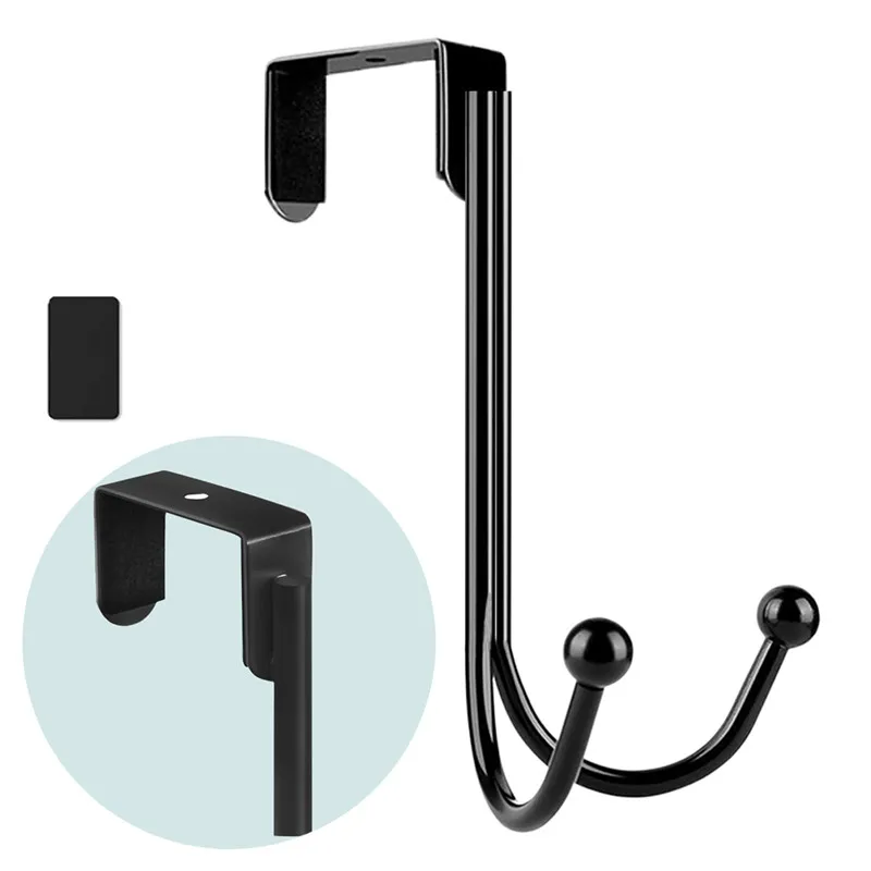 

Metal Hole-Free Christmas Wreath Door Rear Hook Multi-Functional Bedroom Double Hook Household Clothing Hat Storage Rack Hanger