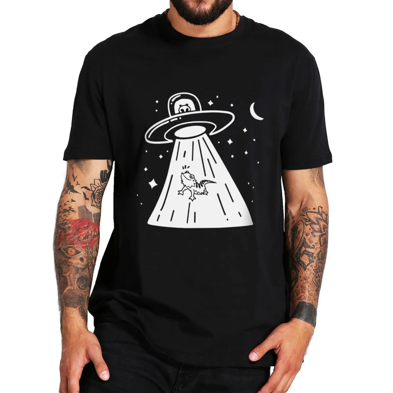

Bearded Dragon T Shirt Funny Alien Space Geek Gift Short Sleeve 100% Cotton Round Neck Casual O-neck T-shirt EU Size