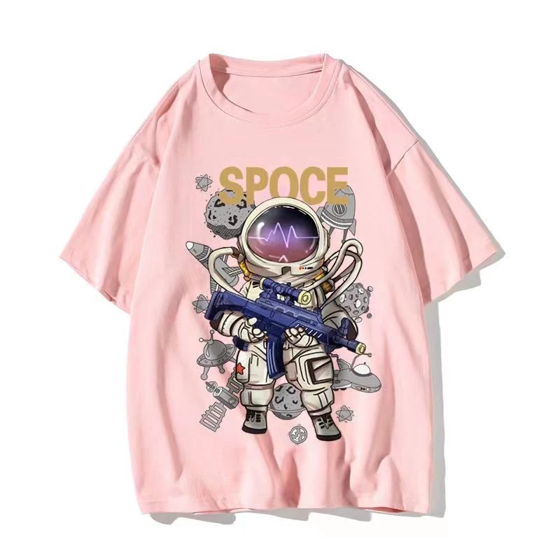 

Limited Explosive Spring And Summer Cotton Loose Top T-Shirt Male Trend Round Neck Casual Street Personality Classic Top Female