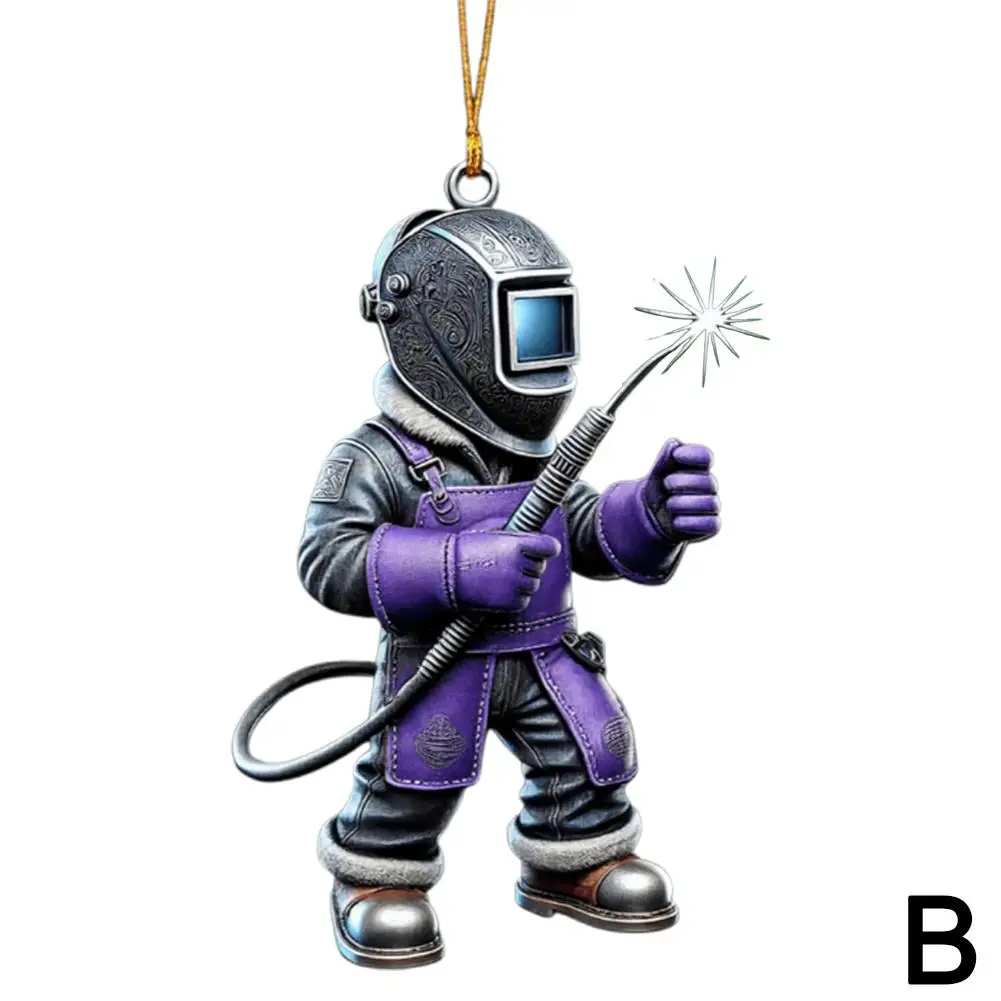 

Автомобильный подвесной орнамент сварщика, модный автомобильный кулон, акриловый 2D аниме-подвеска, игрушки, рюкзак, синий воротник, автомобильные аксессуары для работника