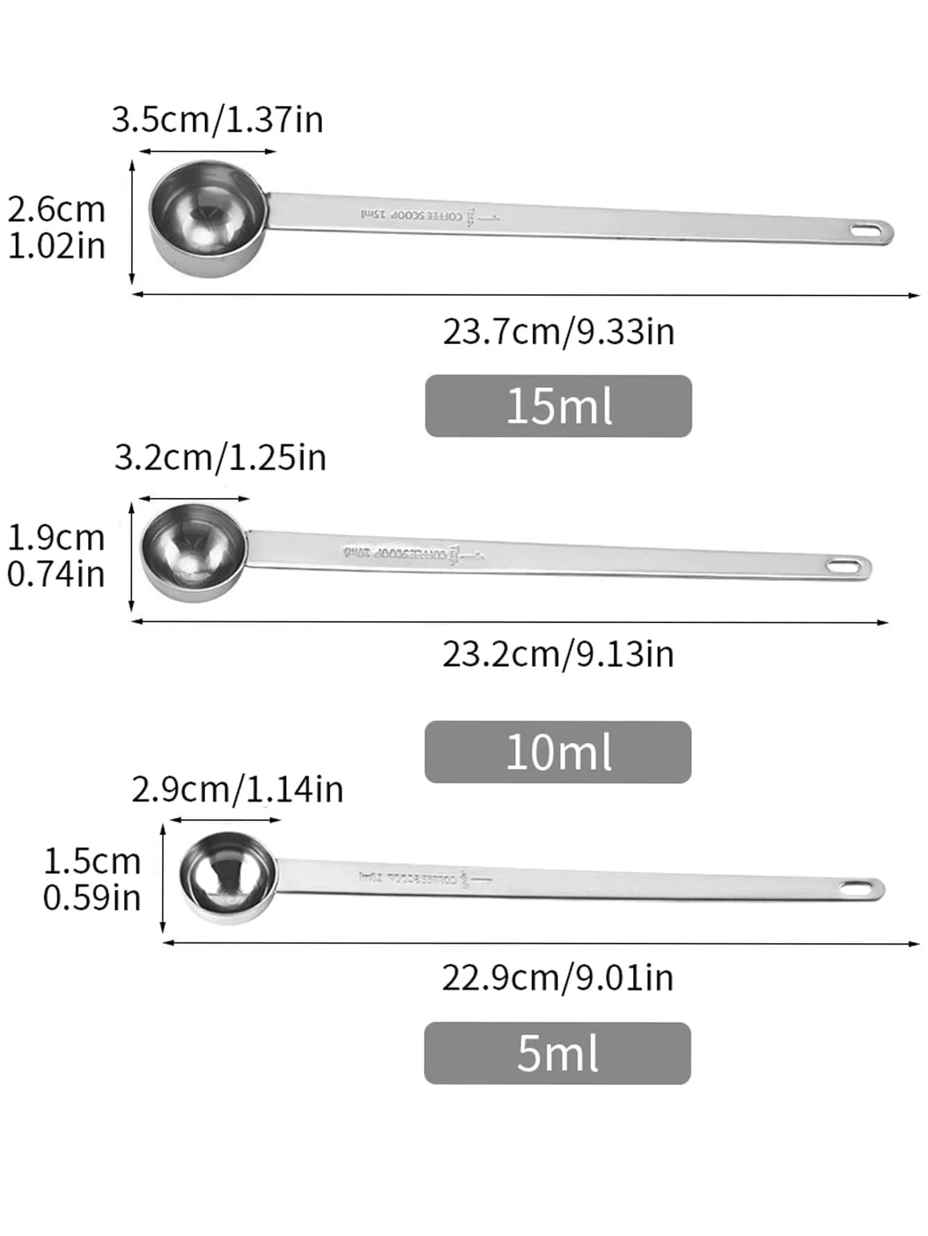 Столовая ложка Leeseph из нержавеющей стали 304 с длинной ручкой