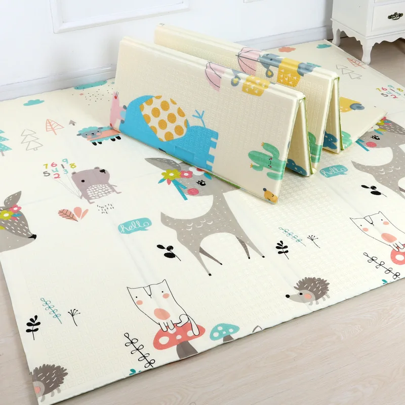 Hot 200cm Foldable Cartoon Baby Play Mat Xpe Puzzle Children's Mat Baby Climbing Pad Kids Rug Baby Games Mats Toys For Children