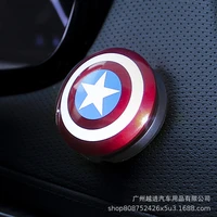 car interior ornament super hero shield engine ignition push start switch cover onekey start stop button cover auto accessories