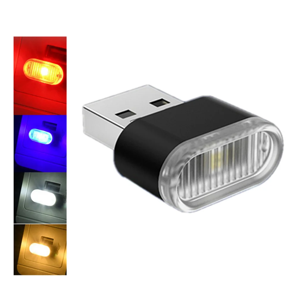 Mini USB LED Night Lights Car Interior Atmosphere Lamp Auto Decoration LED Neon Bulb Car Goods 5V White Red Blue Warm 7 Color