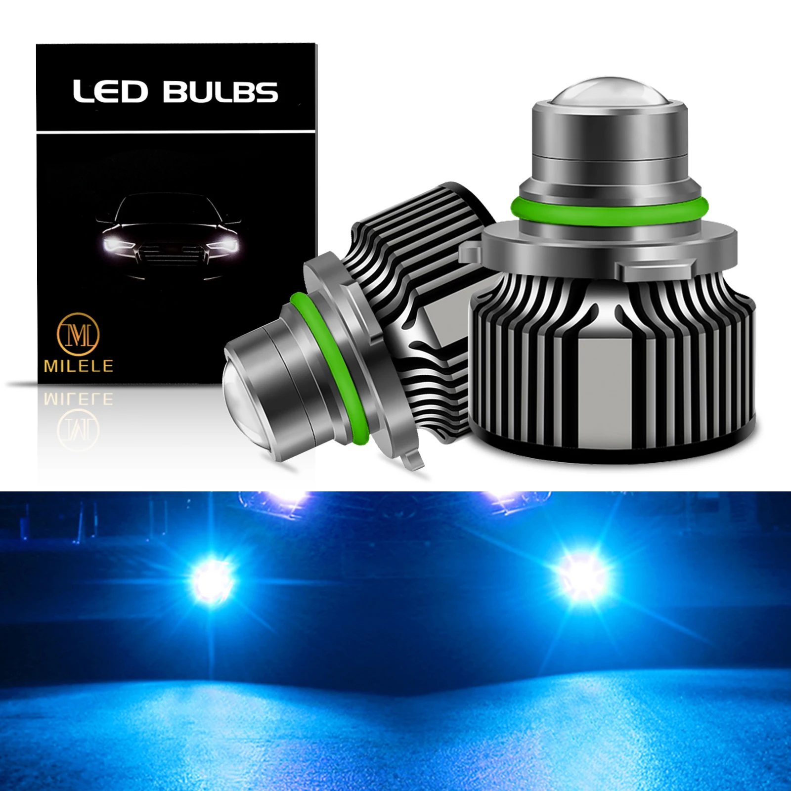 

2Pcs LED 9005 9006 White Blue Yellow H7 H11 H9 H8 Car Headlight Projector Lens Light Bulbs Angel Eyes Fog Daytime Running Lamp