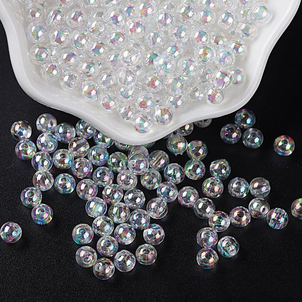 

Bracelet Necklace for Jewelry Making Acrylic Round Beads Chunky Bubblegum Ball Loose Spacer Beads AB Transparent Beads