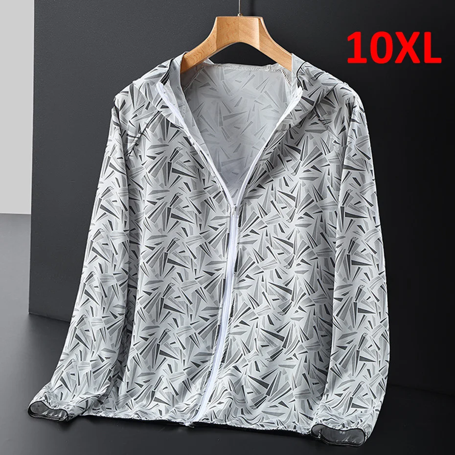 

Jacket Men Sun Protection Clothing Fashion Streetwear Fishing Jackets Male Summer Thin Coat Plus Size 10XL