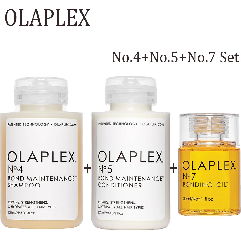 

Olaplex No.7/4/5 Hair Essential Oil Bond Maintenance Shampoo Conditioner Anti-High Temperature Repair Hair Mask Care Product Set