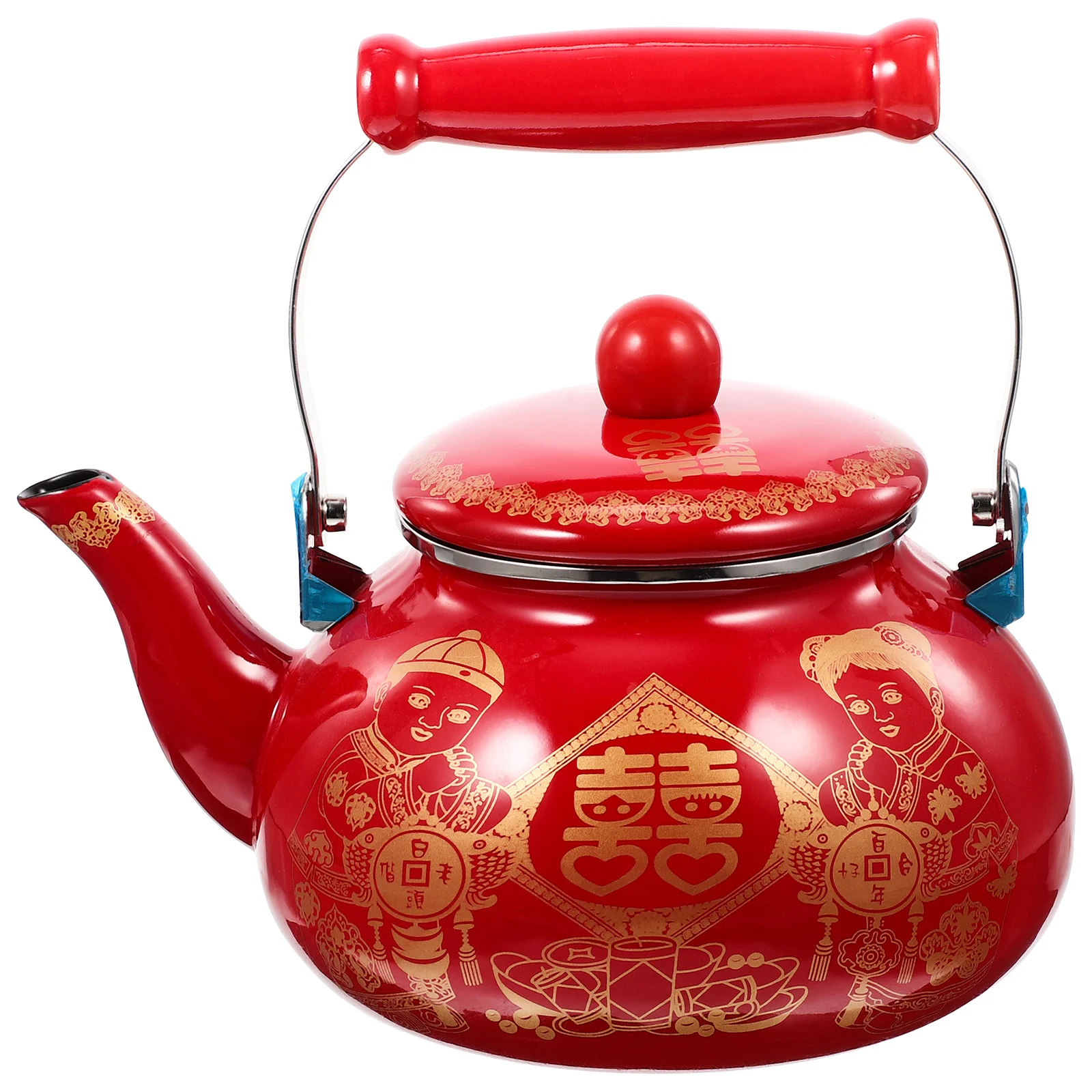 

Tea Kettle Pot Enamel Teapot Coffee Stovetop Water Stove Teakettle Vintage Gas Enameled Pots Enamelware Bottom Flat Hot Boiling