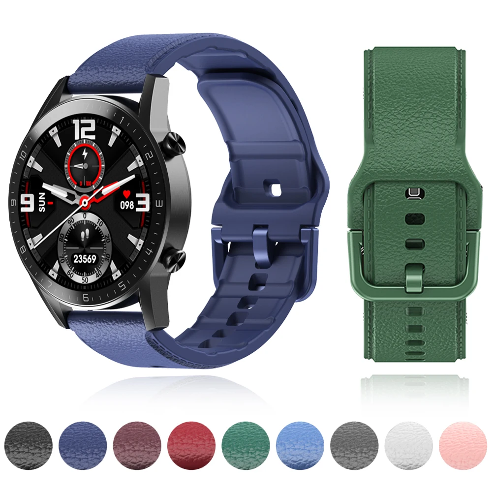 

Leather Pattern Silicone Strap for HONOR GS3 GS Pro Watchband for HONOR Watch Band ES Magic 2 42mm 46mm Wrist Bands Bracelet