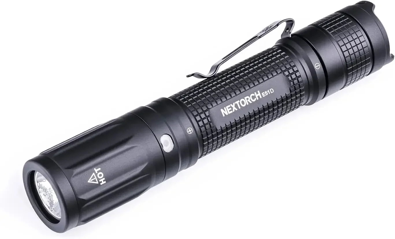 Фото Перезаряжаемый фонарь NEXTORCH E51D, тактический фонарь с высокой светоотдачей, 2100 люмен, 3 режима и стробоскоп №1