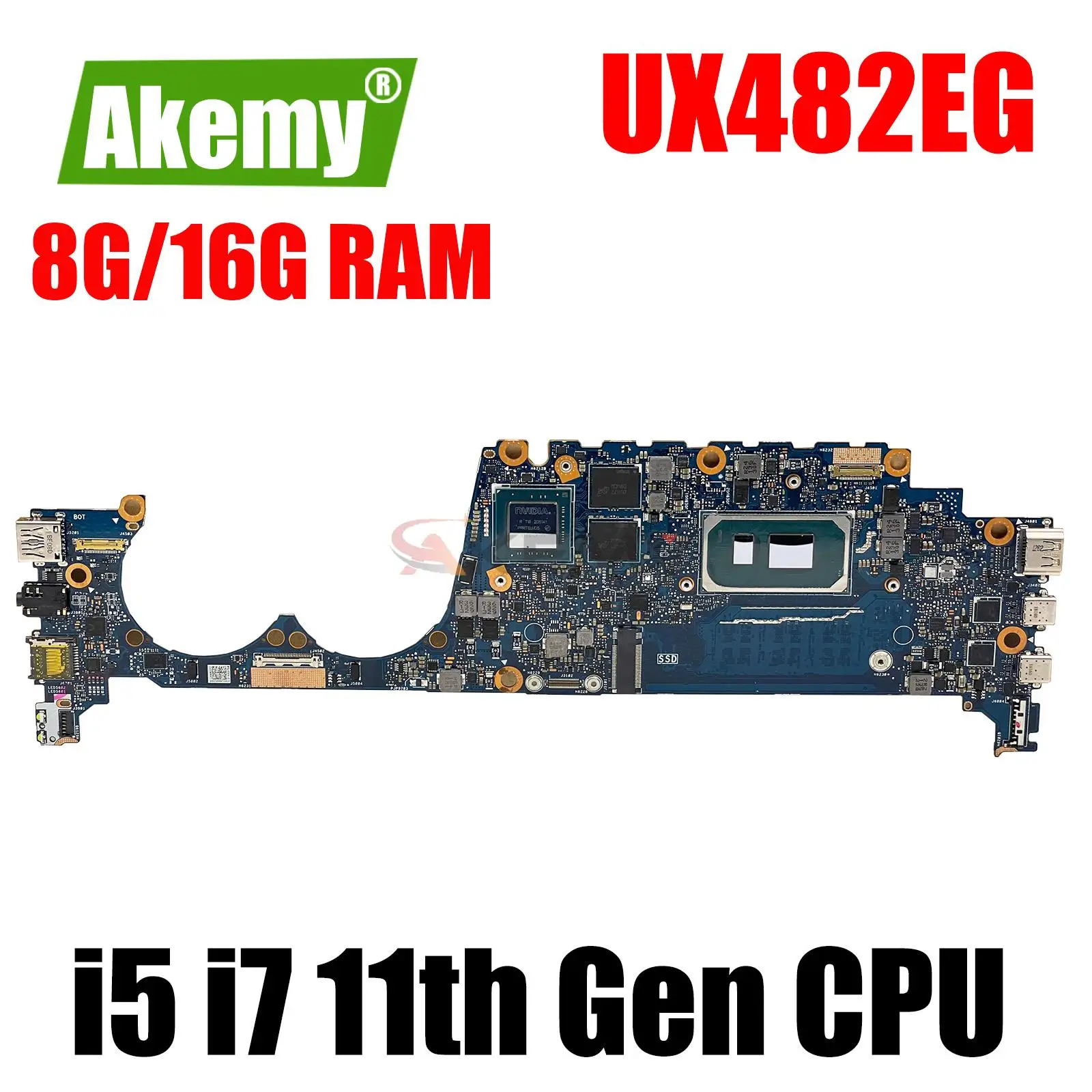 

UX482EG motherboard For ASUS Zenbook Duo 14 UX482EG UX482E UX482 Laptop Motherboard with i7-1165G7 i5-1135G7 CPU 8G 16G 32G RAM