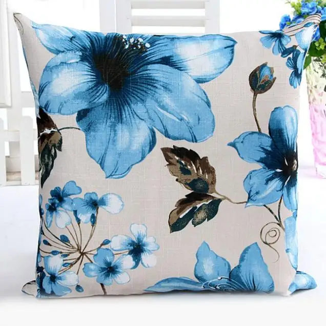 

Pattern Decor Pillow Cushion Case Sofa Bed Flowers Cover Home Pillow Case Curly Hair Pillowcase