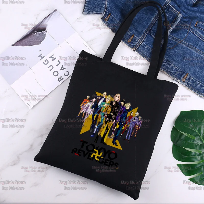 

Tokyo Revengers Manjiro Sano Chifuyu Matsuno Canvas Tote Bag Female Eco Reusable Handbags Black Ladies Casual Shopper Bag