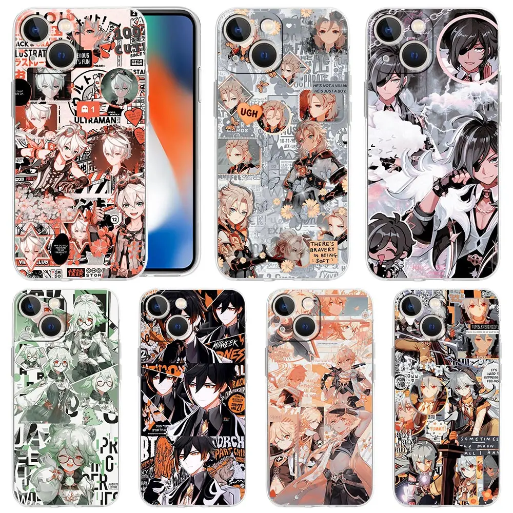 

Zhongli Genshin Impact for Apple iPhone 13 Pro Max 12 Mini Soft TPU Capa 7 8 Plus 6 6S+ 5 5S X XS XR Phone Case iPhone 11 Shell