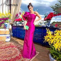 sumnus purple silk satin evening dress pleats one shoulder floor length prom dresses 2022 formal evening gowns party gown women