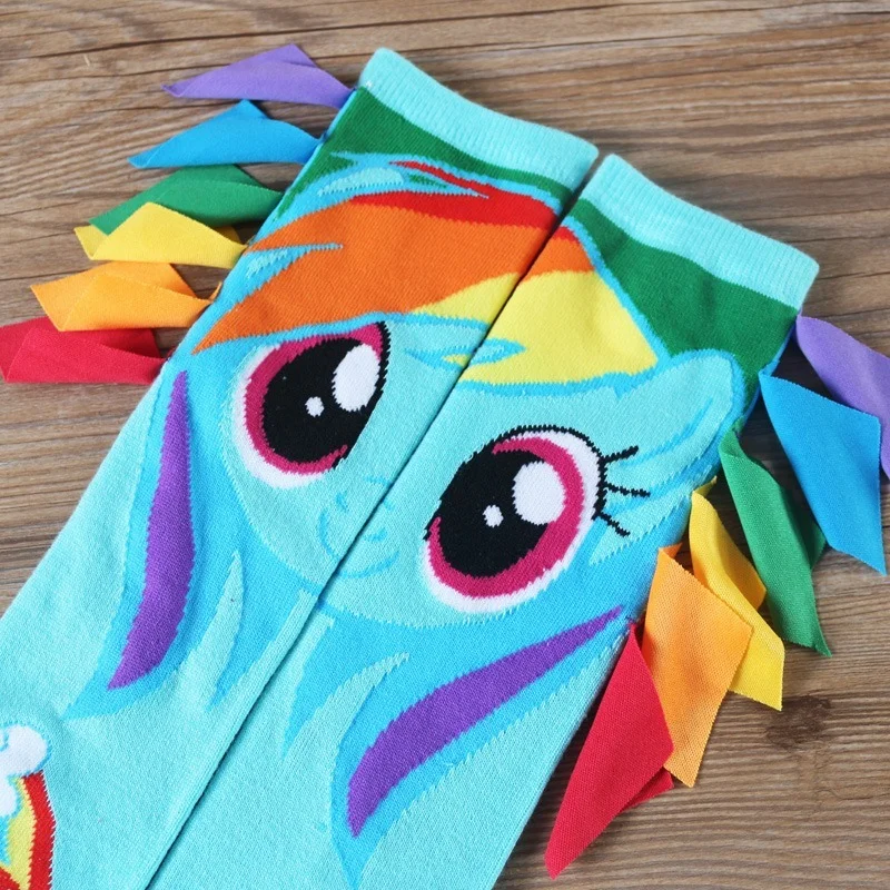 Anime My Little horse socks Rainbow Dash women cartoon cotton sock blue funny novelty comfortable fashion cloak socks Calcetines