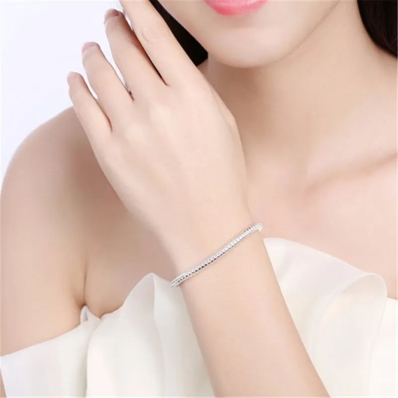 

1pc Silver Gold Color Simple Snake Bone Bracelet Fashion Women Men Basic Chain Bracelet DIY Bead Bangles Jewelry Making