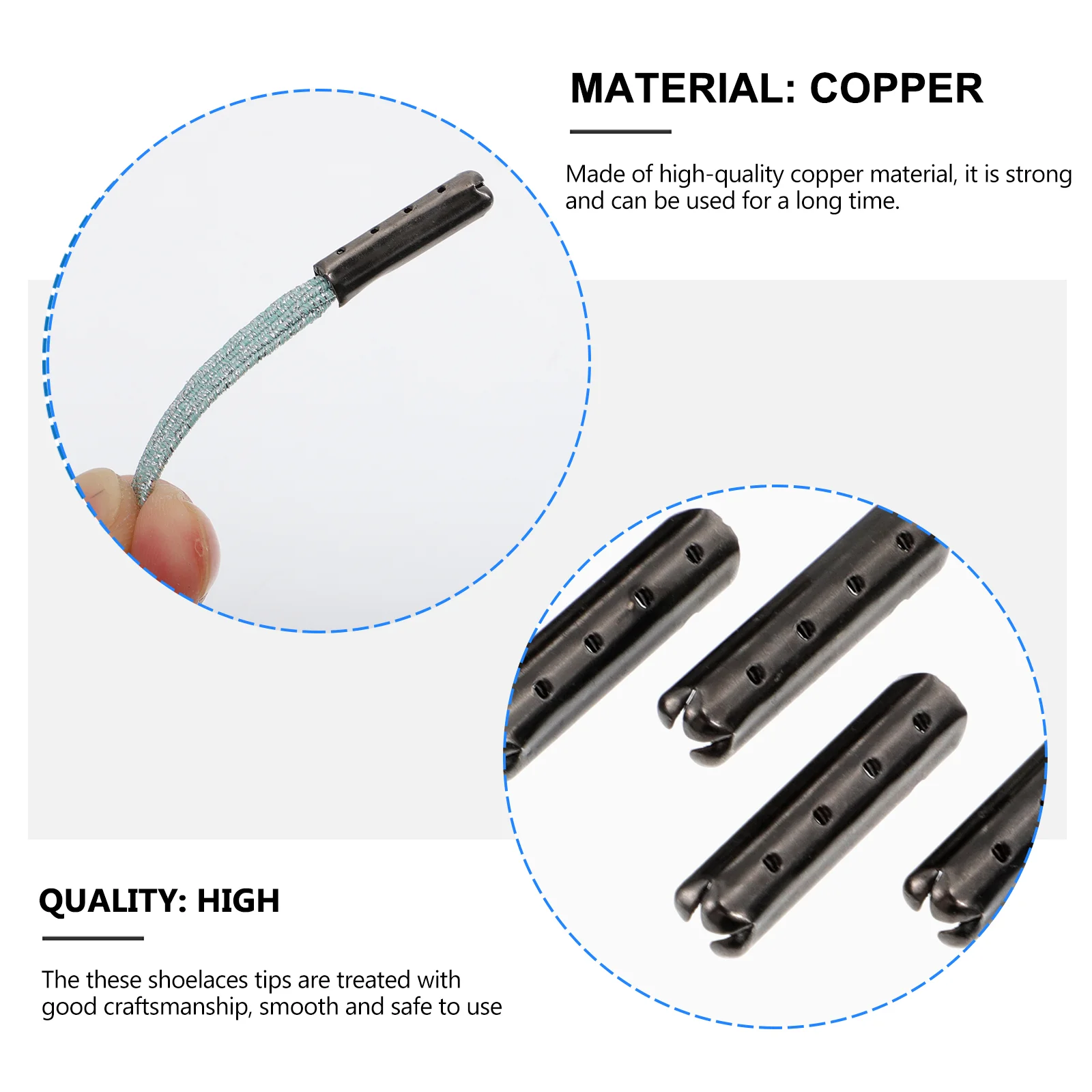 100 шт. колпачки для шнурков с 4 отверстиями круглые концы металлические шнурки