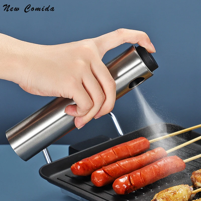 

100ml Fine Oil Spray Bottle Stainless Steel Kitchen Cooking Olive Oil Dispenser Camping BBQ Baking Sauce Sprayer Kitchen Gadgets