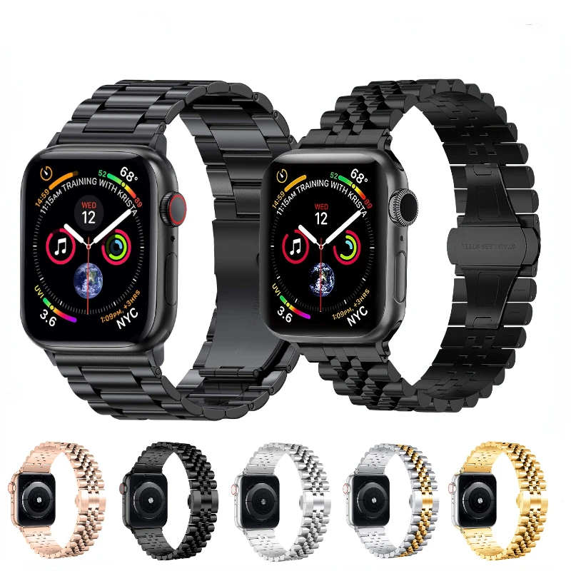 

Metal strap For Apple Watch 45mm 41mm 4mm 42mm 40mm 49mm Stainless Steel Bracelet Wristband for iWatch UItra 8 7 6 5 4 3 SE Band