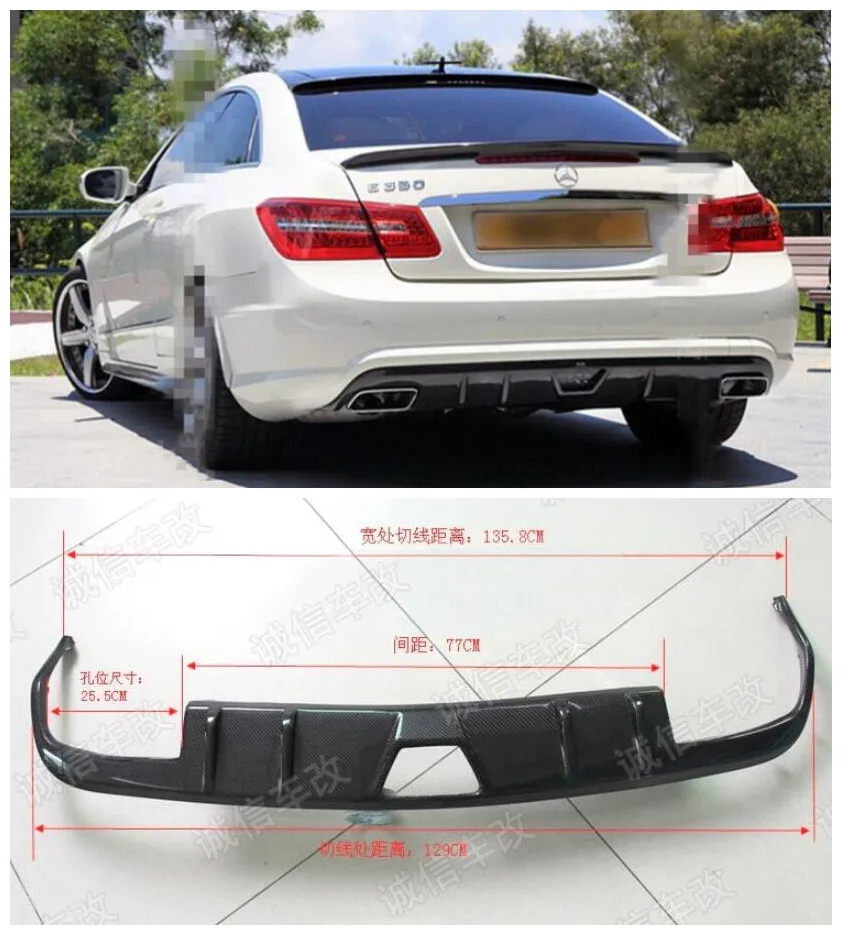 

Carbon Fiber Car Rear Trunk Lip Bumper Diffuser SplittersProtector Cover For Benz W212 W207 C207 E200 E260 E350 Coupe 2013-2019