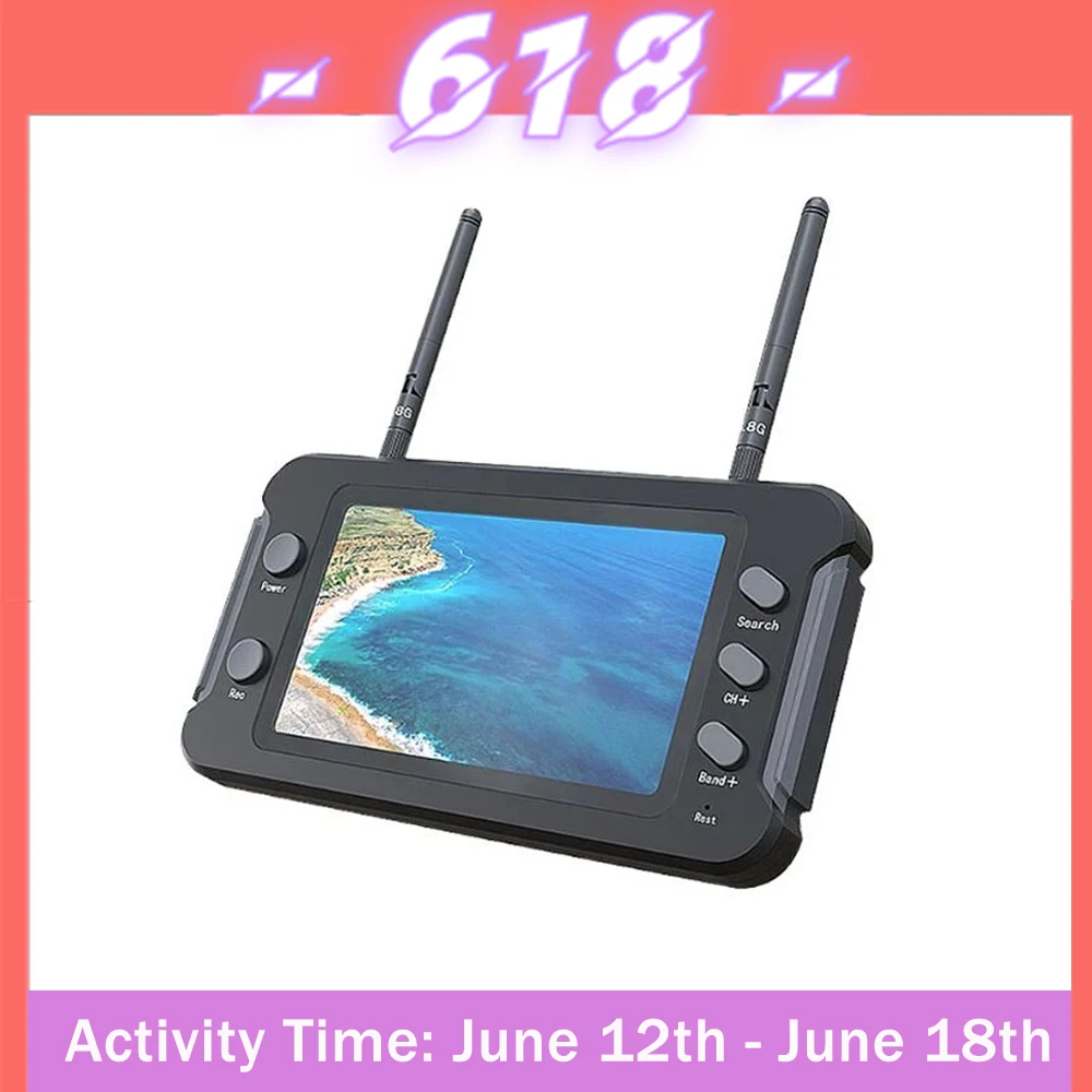 SoloGood 5.8G FPV Monitor with DVR 40CH 4.3 Inch LCD Display 16:9 NTSC/PAL Auto Search Video Recording RC FPV Multicopter