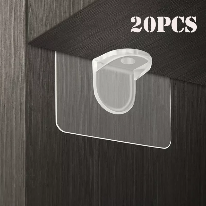 

Adhesive Shelf Support Pegs Drill Free Nail Instead Holders Closet Cabinet Shelf Support Clips Wall Hangers