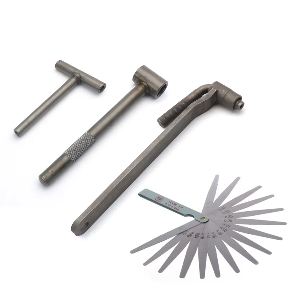 

Motorcycle Engine Valve Adjustment Tool Square Hexagon Socket T Spanner Valve Screw Wrench 8mm 9mm 10mm Feeler Gauge 0.02 to 1mm