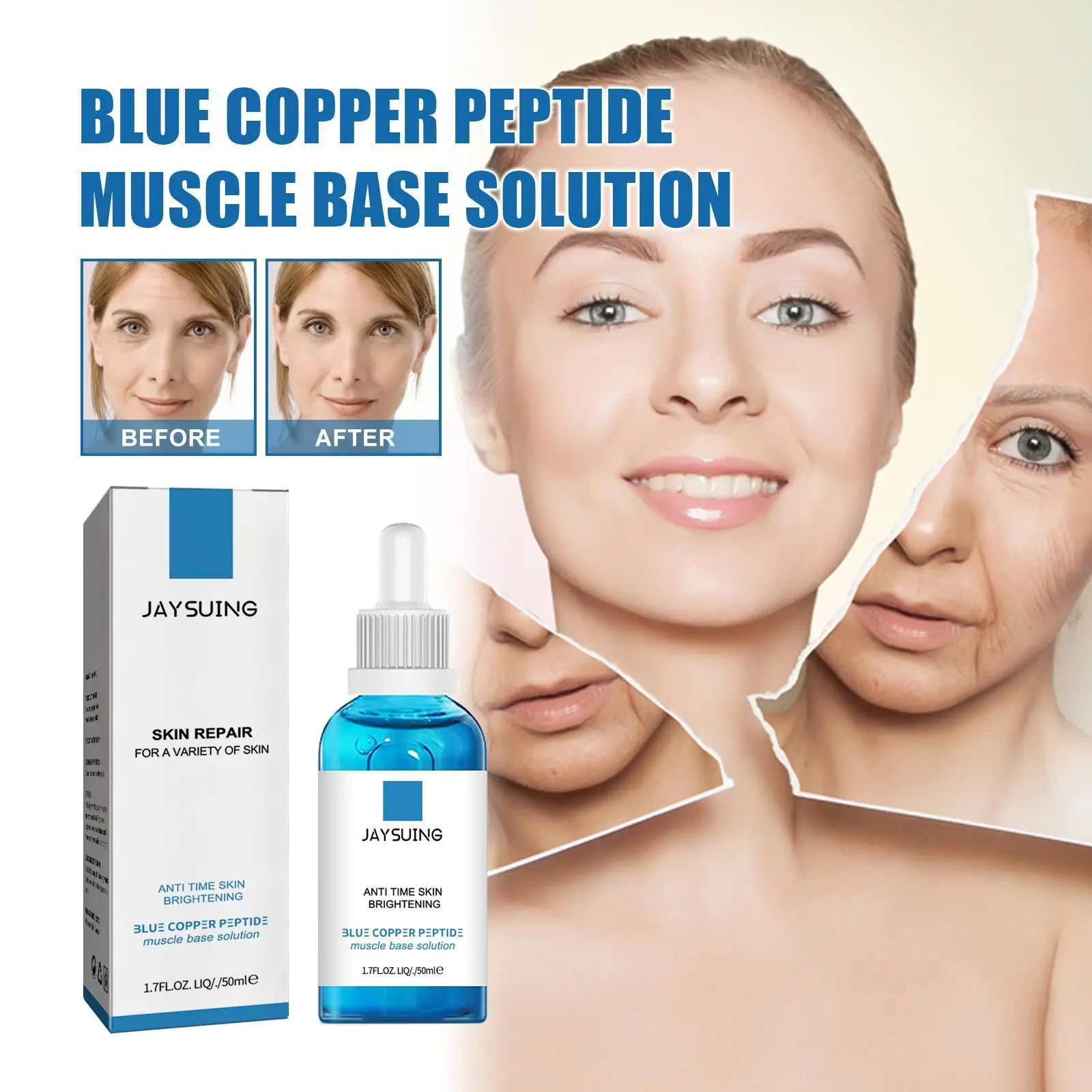 

Wrinkle Remove Serum Blue Copper Peptide Anti Aging Instant Firming Pores Lift Minimize Solution Moisturizing Essence Perfe R5O2