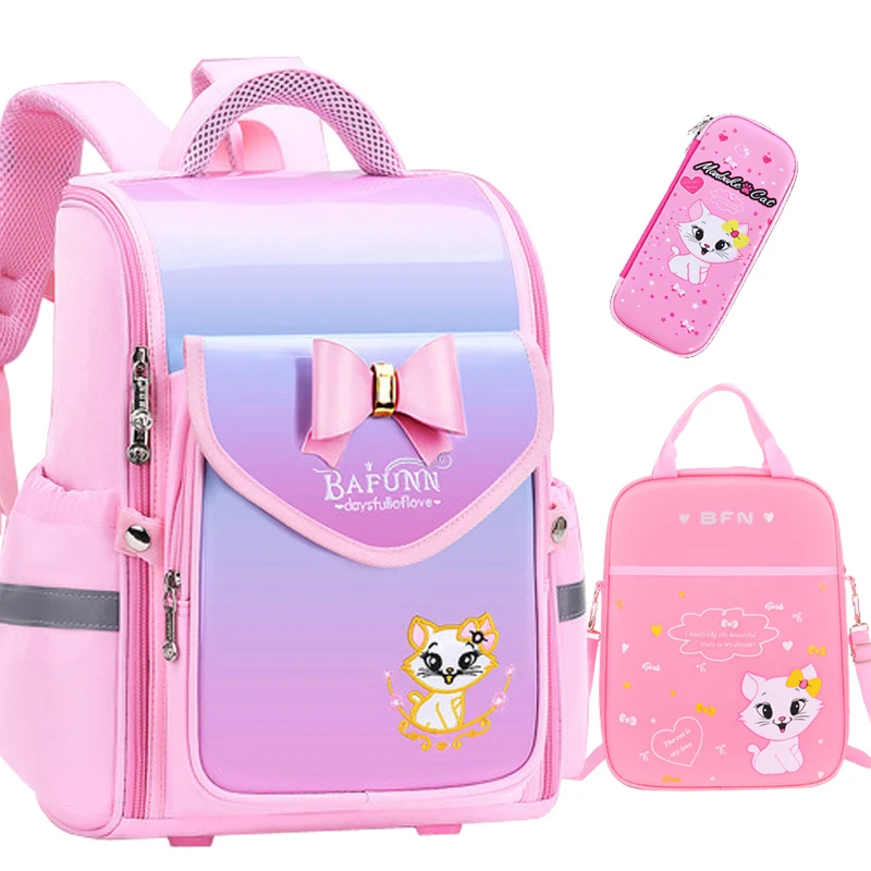Girls' school backpack 1 grade Children Schoolbags Mochila cat Backpack school bags for girls Princess Primary Kids Book Bag