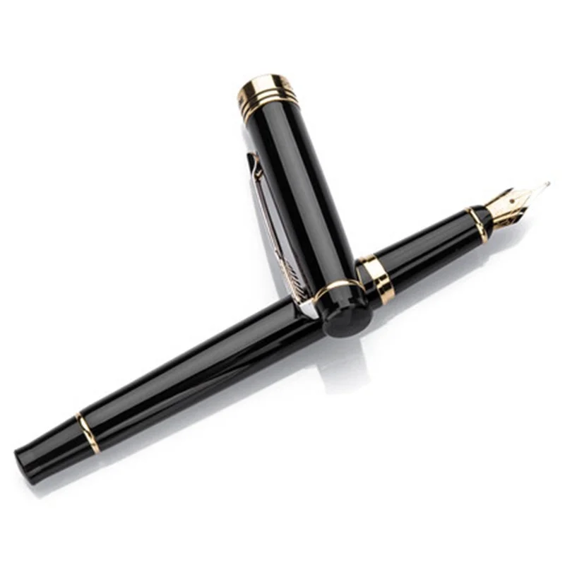 

Hero Pen 755 Black Paint Metal Fountain Pens for Business Office, 0.5mm Ink Pen with Gift Box for sSudents and Adults
