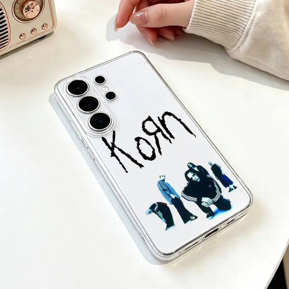 Фото Чехол для телефона K-Korn Hot Rock Band для Samsung S25, S24, S21, S22, S23, S30, Ultra, S20, Plus, Fe, прозрачный №2