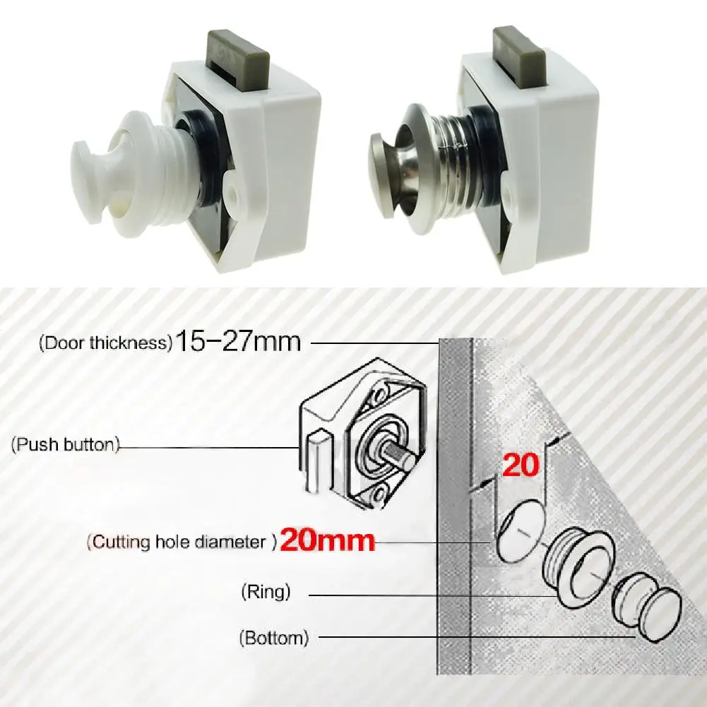 Camper Car Push Lock RV Caravan Boat Motor Cabinet Drawer Latch Button Locks For Furniture Hardware |