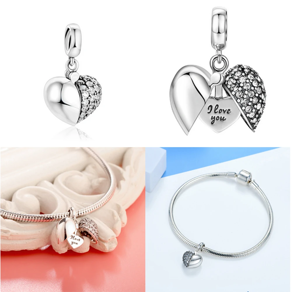 

Бусина-Шарм «Я тебя люблю» из стерлингового серебра, ювелирные изделия «сделай сам», подвеска, аксессуары для украшения пары