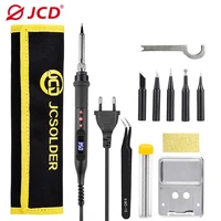 jcd electric soldering iron 80w lcd digital display adjustable temperature with switch portable iron 220v110v welding tools908u