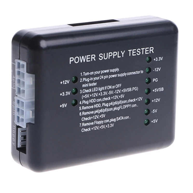 

20/24 Pin ATX SATA HDD Power Supply Tester Checker Meter PC Computer Power Supply Measuring Diagnostic Test Tools