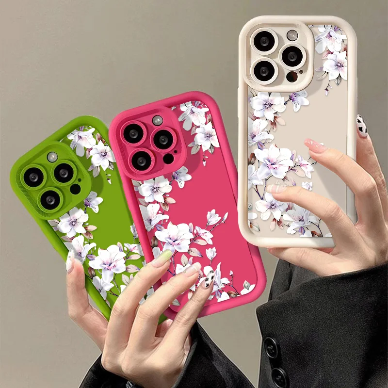 Чехол для телефона с цветами iPhone 13 чехол 15 Pro Max 11 12 16 14 XS XR X 8 7 Plus SE 2020 14Pro Soft Cover Funda