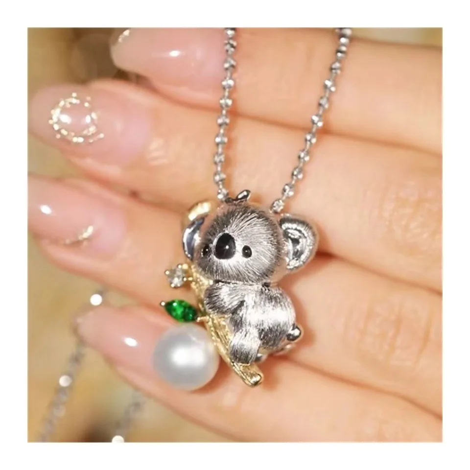 Изысканный кулон Cute Crit Koala, двухместный, нарисованный вручную процесс, инкрустированный сладким и простым (art.: 3920cbff1f212) - 3920cbff1f212