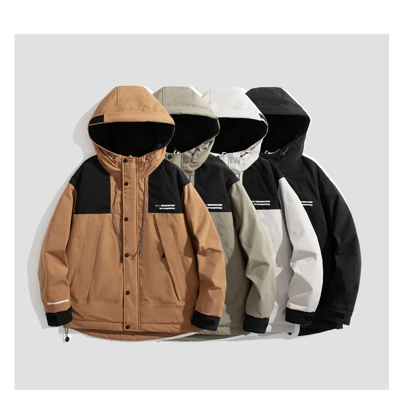 Winter Men's Hooded Parkas Windbreaker Fashion Thermal Coats Mens Warm Jackets Outwear Men's Clothings Men Patchwork Down Coat