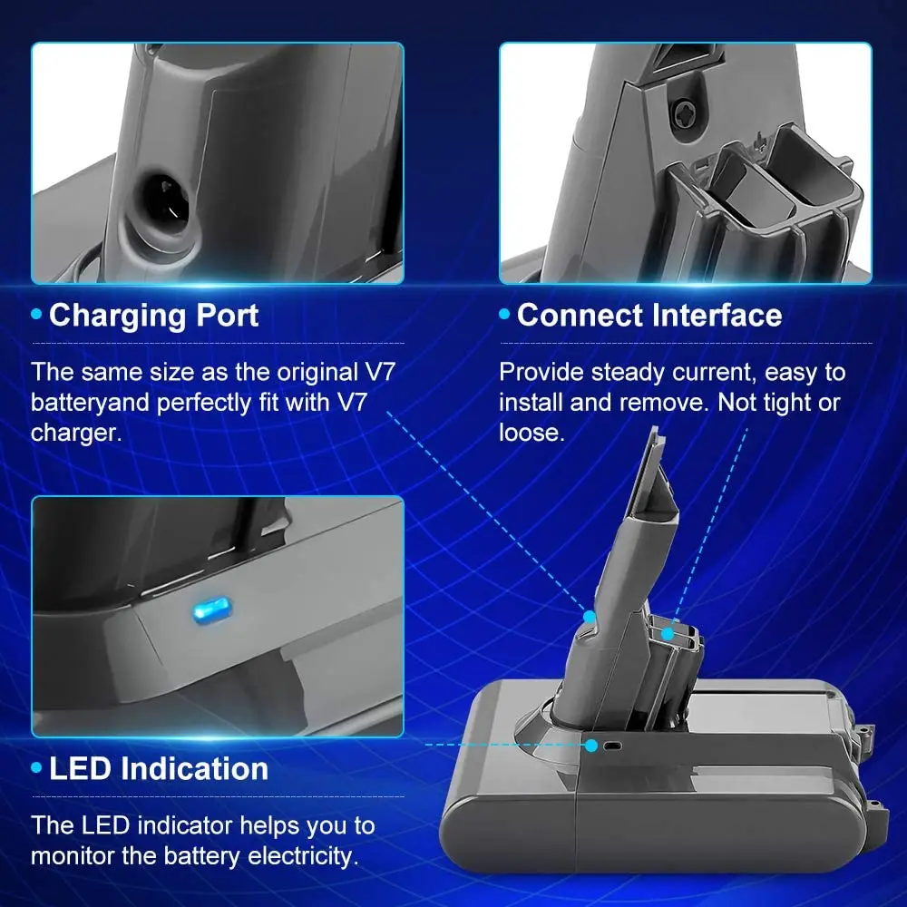 Для Dyson Battey 21 6 Ач 18650 в V7 SV11 моторная головка вакуумная триггер пушистый Animal