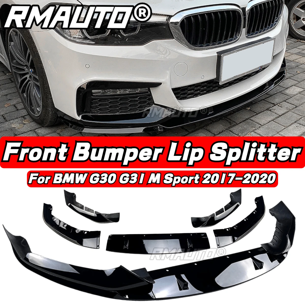 

Сплиттер для переднего бампера автомобиля G30, сплиттер для губ, диффузор для губ, фартуки для бампера, защитная крышка, комплект для корпуса для BMW G30, G31, M Sport 2017-2020