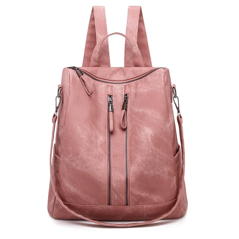 

2023 New Fashion PU Leather Women's Backpack Casual Waterproof Bag School Bags For Girl Female Travel Backpacks Mochila Mujer